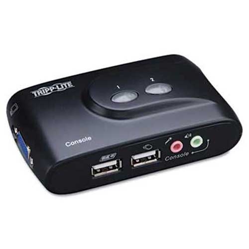 Tripp Lite 2-Port Compact USB KVM Switch w/Audio and Cable