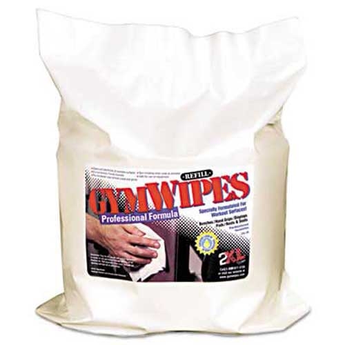 2XL Antibacterial Gym Wipes Refill, 6 x 8, Unscented, 700/Pack, 4 Packs/Carton