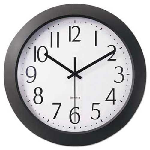 Universal One Whisper Quiet Clock, 12 inch, Black