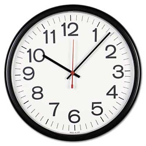 Universal Indoor/Outdoor Clock, 13-1/2 inch, Black