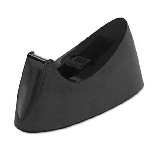 Universal Desktop Tape Dispenser, 1 inch Core, Weighted Nonskid Base, Black
