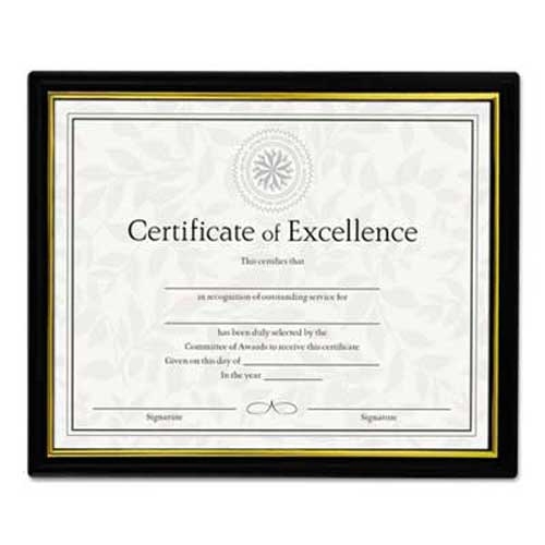 Universal Plastic Easy Mount Frame for 8 1/2 x 11 Insert, 3/Pack, Black