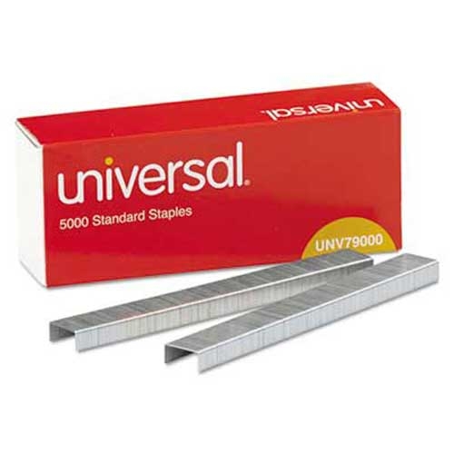 Universal Standard Chisel Point 210 Strip Count Staples, 5,000/Box, 5 Boxes per Pack