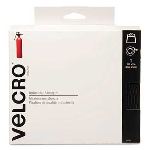 Velcro Industrial Strength Sticky-Back Hook and Loop Fasteners, 2 inch x 15 ft. Roll, Black