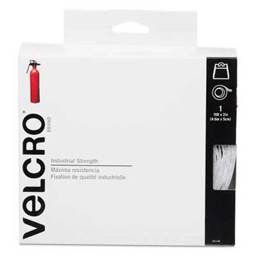 Velcro Industrial Strength Sticky-Back Hook and Loop Fasteners, 2 inch x 15 ft. Roll, White
