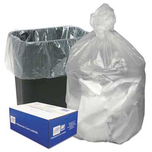 Ultra Plus High Density Can Liners, 16gal, 8 Microns, 24 x 33, Natural, 1000/Carton