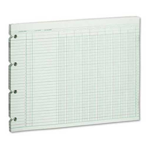 Wilson Jones Accounting Sheets, 10 Column, 9-1/4 x 11-7/8, 100 Loose Sheets/Pack, Green