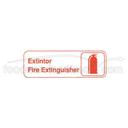 Tablecraft Red on White Extintor/Fire Extinguisher Rectangular Spanish/English Sign, 3 x 9 inch
