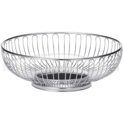 Tablecraft Chrome Plated Round Chalet Basket, 8 1/4 X 2 3/4 Inch