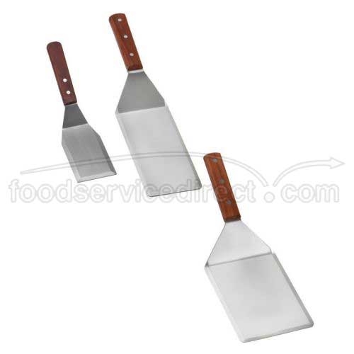 Tablecraft Stainless Steel Heavy Hamburger Turner with Wood Handle, 13 inch -- 12 per case