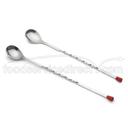 Tablecraft Stainless Steel Bar Spoon with Red Knob, 12 inch -- 24 per case