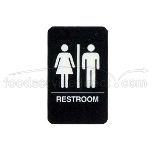 Tablecraft Men/Women Restroom Braille Symbol Signage, 6 x 9 inch