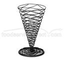 Tablecraft Artisan Collection Black Powder Coated Steel Round Appetizer Cone, 4.75 x 4.75 x 6.5 inch