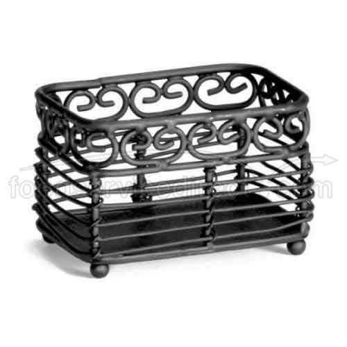 Tablecraft Mediterranean Collection Black Powder Coated Steel Rectangular Sugar Packet Holder, 3.25 X 2.375 X 2 Inch -- 12 Per Case