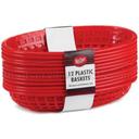 Tablecraft 11.75 inch Plastic Jumbo Oval Red Platter Basket, 12 count -- 3 per case