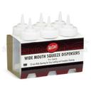 Tablecraft 8 Ounce Widemouth 53 mm Clear Squeeze Bottle with Standard TipTop, 6 count -- 12 per case