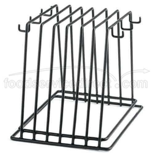 Tablecraft Black Vinyl Coated Cutting Board Rack Only With 6 Hook, 12 X 9.25 X 10 Inch