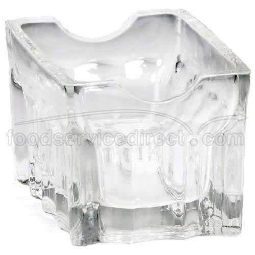 Tablecraft Fluted Glass Sugar Packet Holder, 3.5 x 2.5 x 2.125 inch -- 12 per case