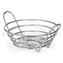 Tablecraft Meranda Collection Chrome Plated Round Basket with Handles, 9.875 x 8 x 4.75 inch