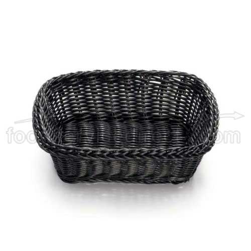 Tablecraft Ridal Collection Polypropylene Black Handwoven Rectangular Serving Basket, 11.5 X 8.5 X 3.5 Inch -- 6 Per Case