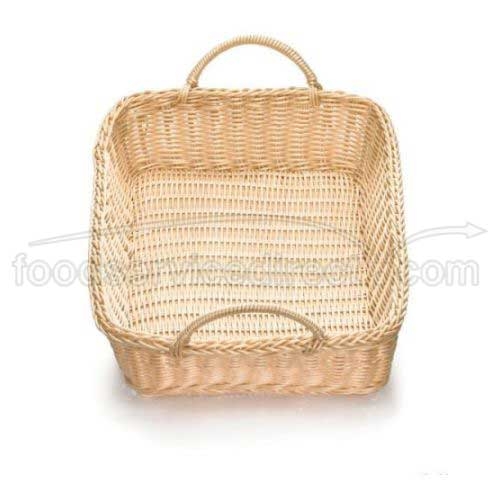 Tablecraft Ridal Collection Polypropylene Black Rectangular Handwoven Display Basket With Handle, 19 X 14 X 4 Inch -- 6 Per Case