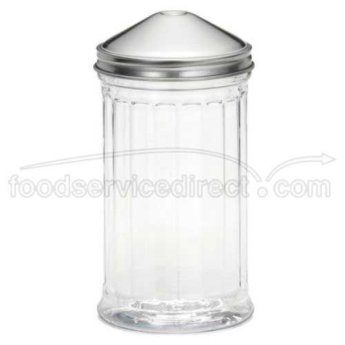 Tablecraft Polyethylene Terephthalate Glycol Fluted Plastic Shaker With Stainless Steel Center Pour Top, 12 Ounce Capacity -- 24 Per Case