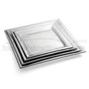 Tablecraft Remington Collection 18-8 Stainless Steel Square Buffet Service Tray, 20.125 x 20.125 x 1.375 inch