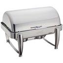 Winco Virtuoso Extra Heavyweight Stainless Steel Roll Top Full Size Chafer, 8 Quart.