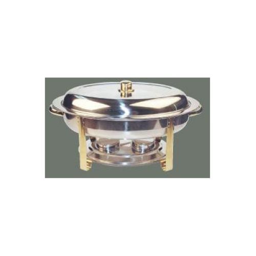 Winco Malibu Oval Gold Accent Chafer, 6 Quart