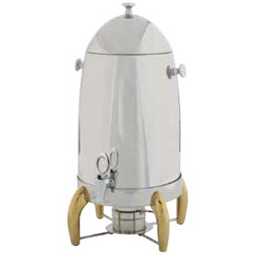 Winco Virtuoso Stainless Steel Gold Accent Coffee Urn, 5 Gallon.