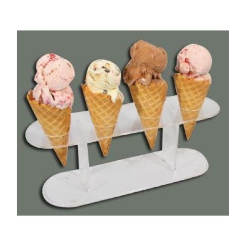 Winco Acrylic Ice Cream Cone Holder Stand, 12 x 4 x 4 1/2 inch.