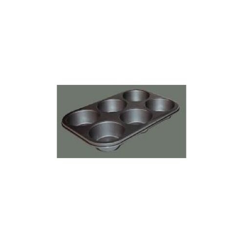 Winco Tin Plate 6 Cup Non Stick Muffin Pan, 13 x 8 1/2 inch.