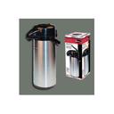 Winco Stainless Steel Body Glass Lined Push Button Airpot, 2.2 Liter.