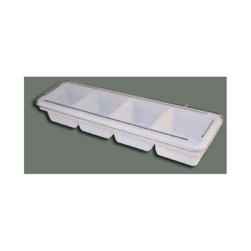Winco Plastic White 4 Compartment Bar Caddy, 18 x 5 x 3 inch -- 1 set.