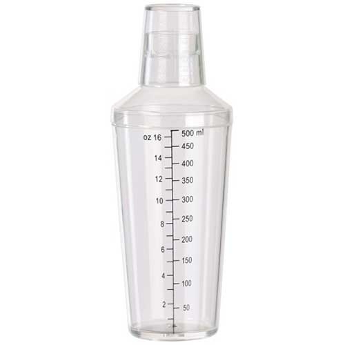 Winco Plastic Clear Bar Shaker, 16 Ounce -- 12 per case.
