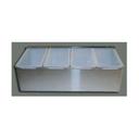 Winco Stainless Steel 4 Compartment Condiment Dispenser, 12 inch Length.