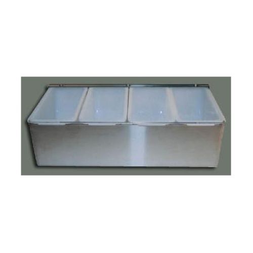 Winco Stainless Steel 4 Compartment Condiment Dispenser, 12 Inch Length
