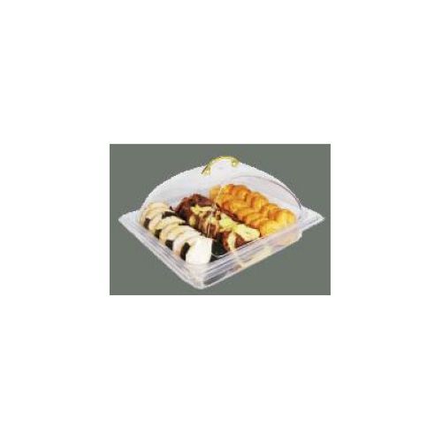 Winco Polycarbonate Half Size Dome Side Cut Cover Only, 13 1/2 X 11 Inch