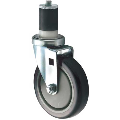 Winco Workable Stem Caster Set for 1 5/8 and 1 1/2 inch Standard Tubing, 5 inch -- 4 set per case.