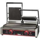 Winco Ribbed Plate Double Panini Grill, 9 inch.