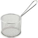 Winco 18/8 Stainless Steel Round Mini Fry Basket, 3 3/4 inch Dia x 2 7/8 inch -- 12 per case.