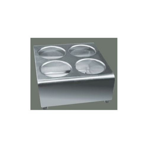 Winco Stainless Steel 2 Tier 4 Holes Flatware Cylinder Holder, 12 Inch Length