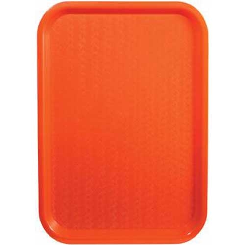 Winco Plastic Orange Fast Food Tray, 10 x 14 inch -- 12 per case.