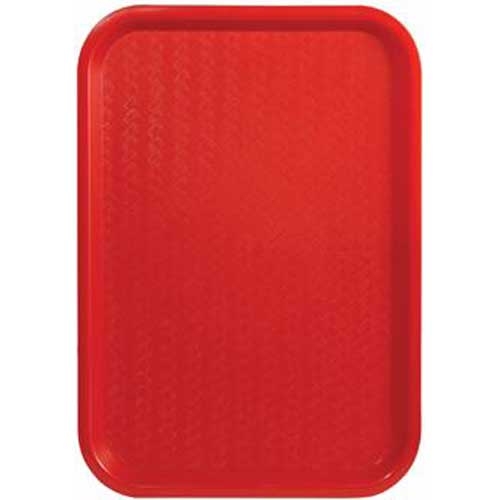 Winco Plastic Red Fast Food Tray, 10 x 14 inch -- 12 per case.