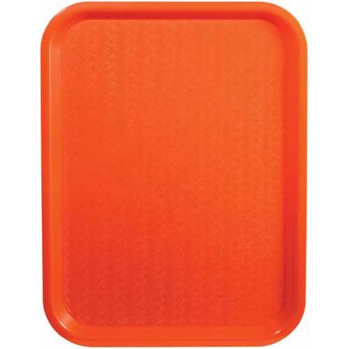 Winco Plastic Orange Fast Food Tray, 14 x 18 inch -- 12 per case.