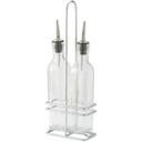 Winco Oil/Vinegar Cruet Set with Chrome Plated Rack and Two 8 Ounce Bottles -- 12 set per case.