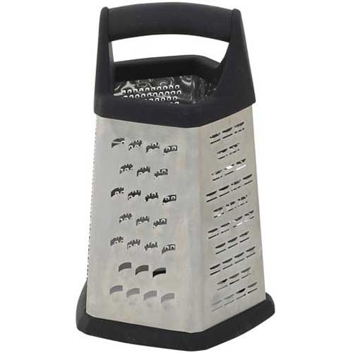Winco Stainless Steel 5 Sides Grater with Soft Grip Handle -- 12 per case.