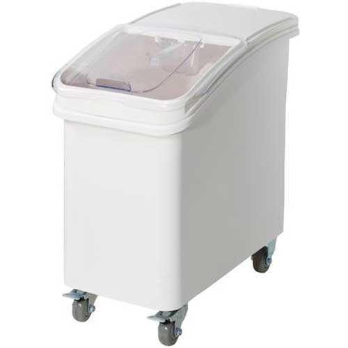 Winco Ingredient Bin with Brake Casters and Scoop, 27 Gallon.