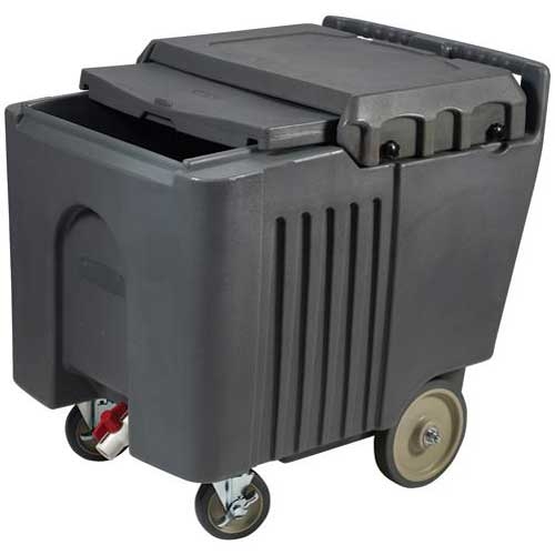 Winco Insulated Ice Caddy with Sliding Lid, 125 Pound Capacity.