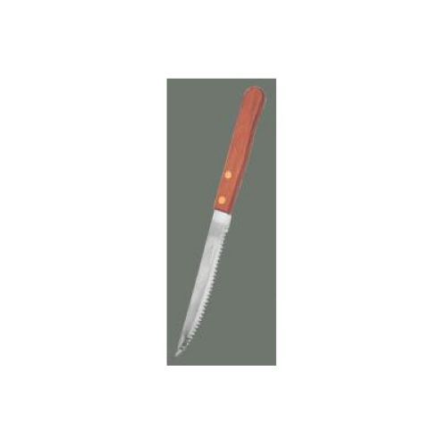 Winco Pointed Tip Steak Knife With Wood Handle, 4 1/2 Inch Blade -- 12 Per Case